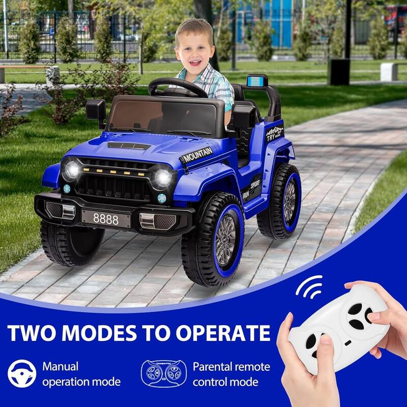 Electric Toy Car, 12V Kids Ride on Car with Remote Control Best Gift for Boys Girls, Blue