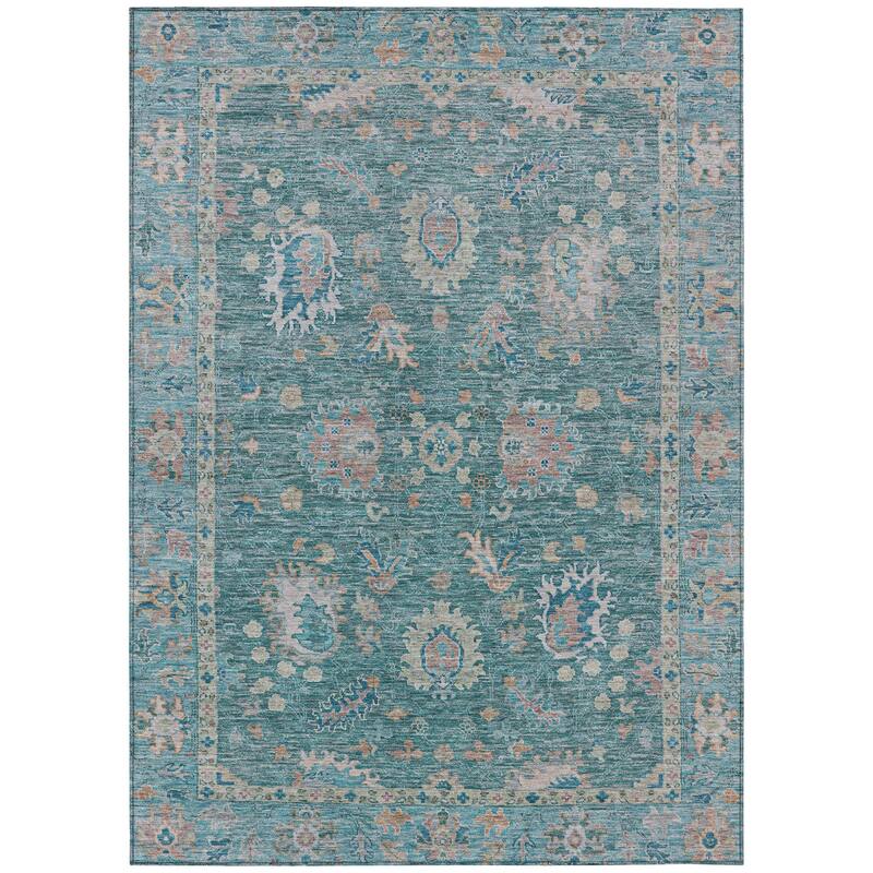 HomeRoots Floral Traditional Rectangle Outdoor Rug