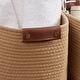 preview thumbnail 15 of 48, 3 Pack Woven Cotton Rope Shelf Storage Basket with Leather Handles, Baby Nursery Storage Bin Organizers, Closet Shelf Storage
