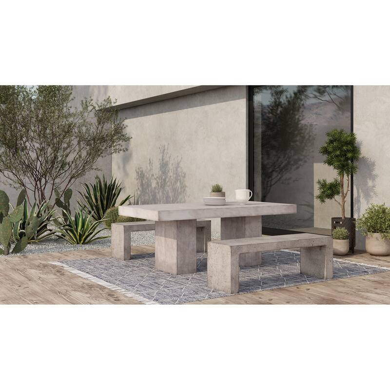 Aurelle Home Modern Outdoor Concrete Bench
