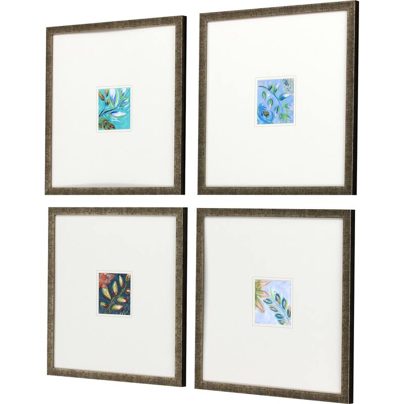 Botanica I S/4 Framed Art Exclusive Giclee Under Glass - Blue