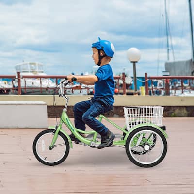 Docred 16" and 24" Tricycle 1-Speed 3 Wheel Trike Bike with Basket
