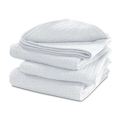 100% Cotton Blanket Basket Weave Stylish Design Soft Cozy Comfortable All Season Light Weight Spread Quilt Bed & Couch/Sofa