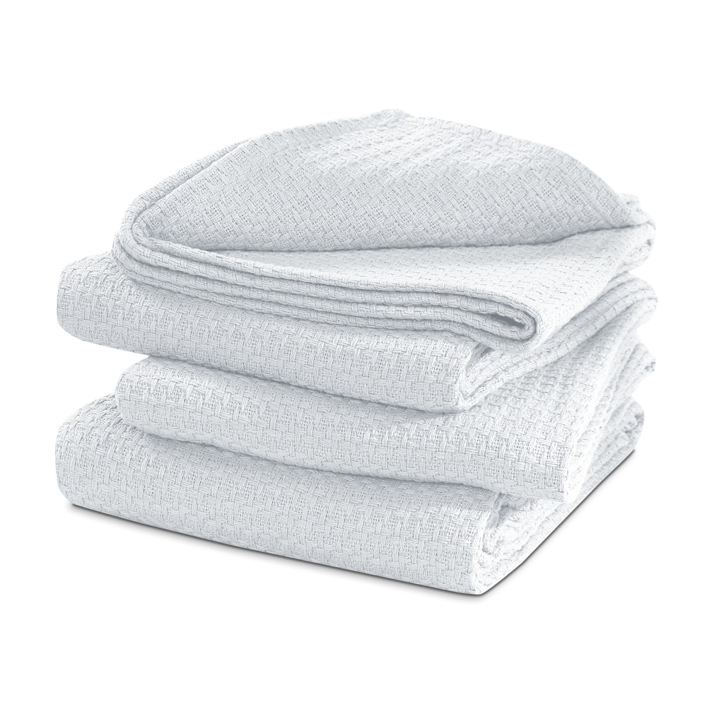 100% Cotton Blanket Basket Weave Stylish Design Soft Cozy Comfortable All Season Light Weight Spread Quilt Bed & Couch/Sofa