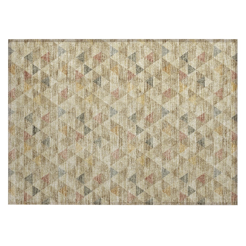 Machine Washable Indoor/ Outdoor Chantille Contemporary Mosaic Rug