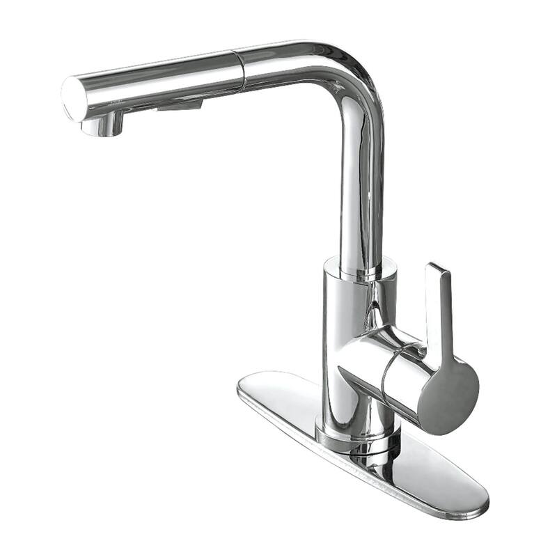 Kingston Brass Continental 1.8 GPM Single Hole Pull Out Kitchen Faucet
