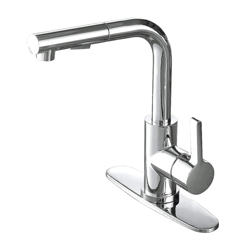 Kingston Brass Continental 1.8 GPM Single Hole Pull Out Kitchen Faucet