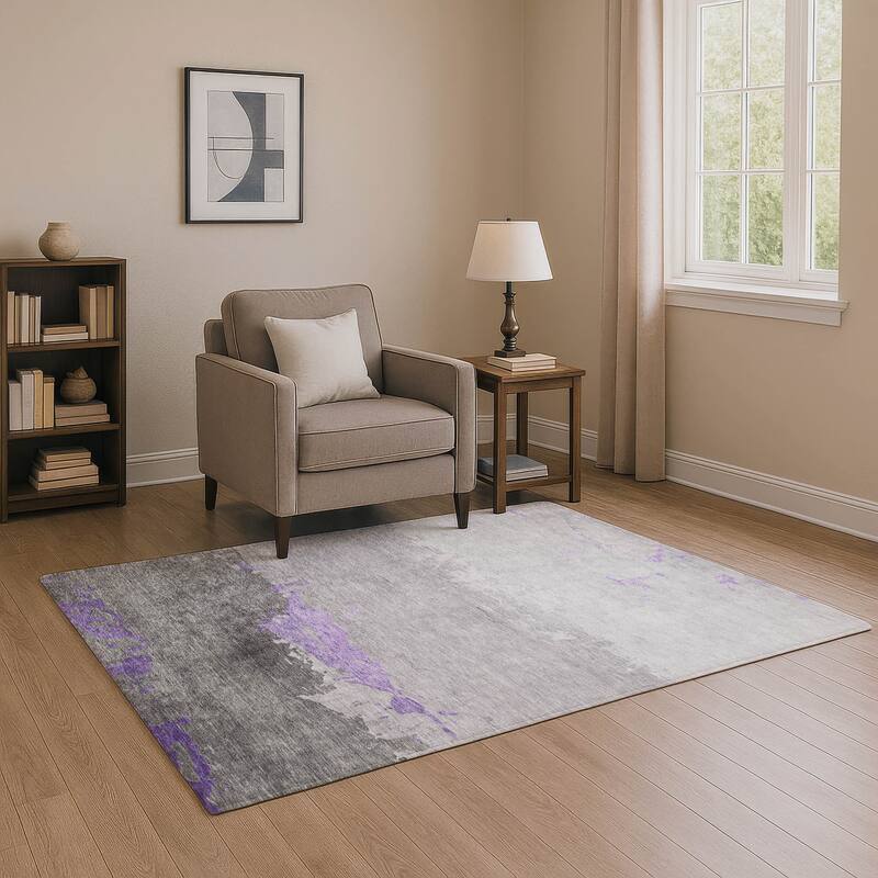 Premium Washable Super Soft Contemporary Ombre Mayfield Rug - Purple - 8' x 10'
