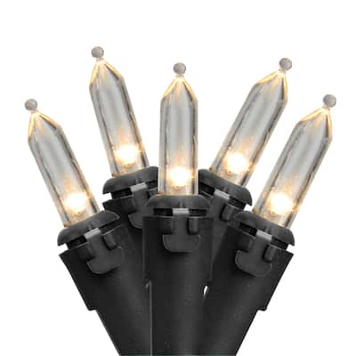 100-Count LED Mini Christmas Lights 33 ft Black Wire - 33'
