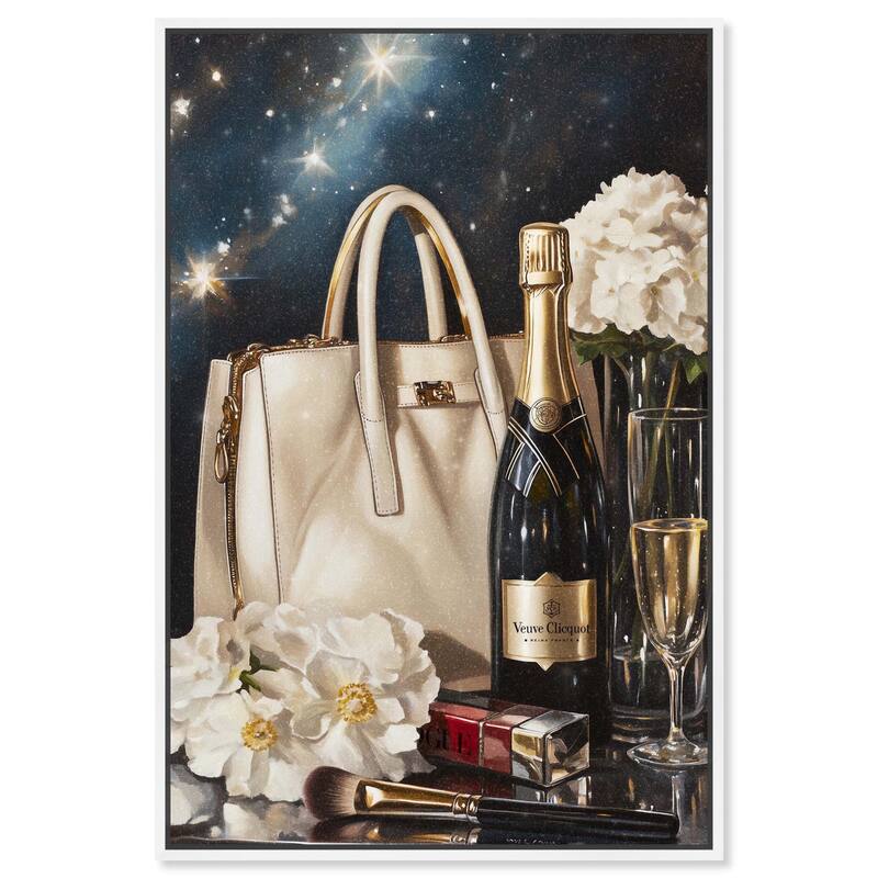 Cheers to Starry Glam Canvas by Art Remedy - White - 20" x 30"