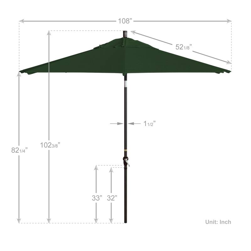 California Umbrella 9' Rd Alum Crank Open Auto Tlit Patio Umbrella
