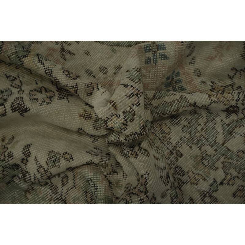 Hand Knotted Oriental 100% Wool Carpet Transitional Floral Beige & Ivories Anatolian Area Rug - 9' 11'' X 6' 4''