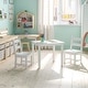preview thumbnail 16 of 41, Kids 3 Piece Solid Hardwood Table and Chair Set for Playroom, Kitchen White