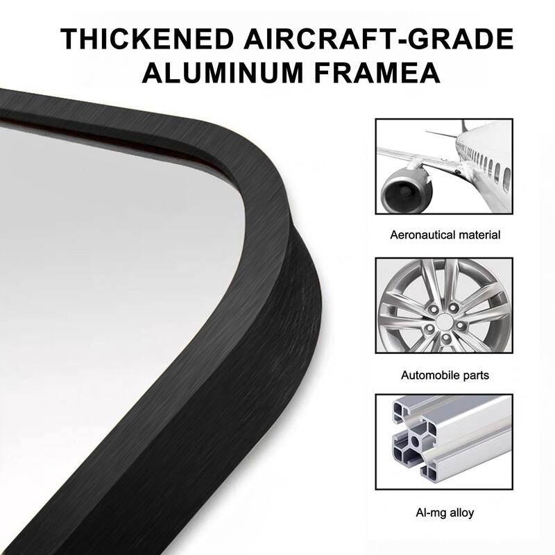 24 in. W x 30 in. H Rectangular Framed Wall Mounted Bathroom Vanity Mirror in Black - 24" x 30