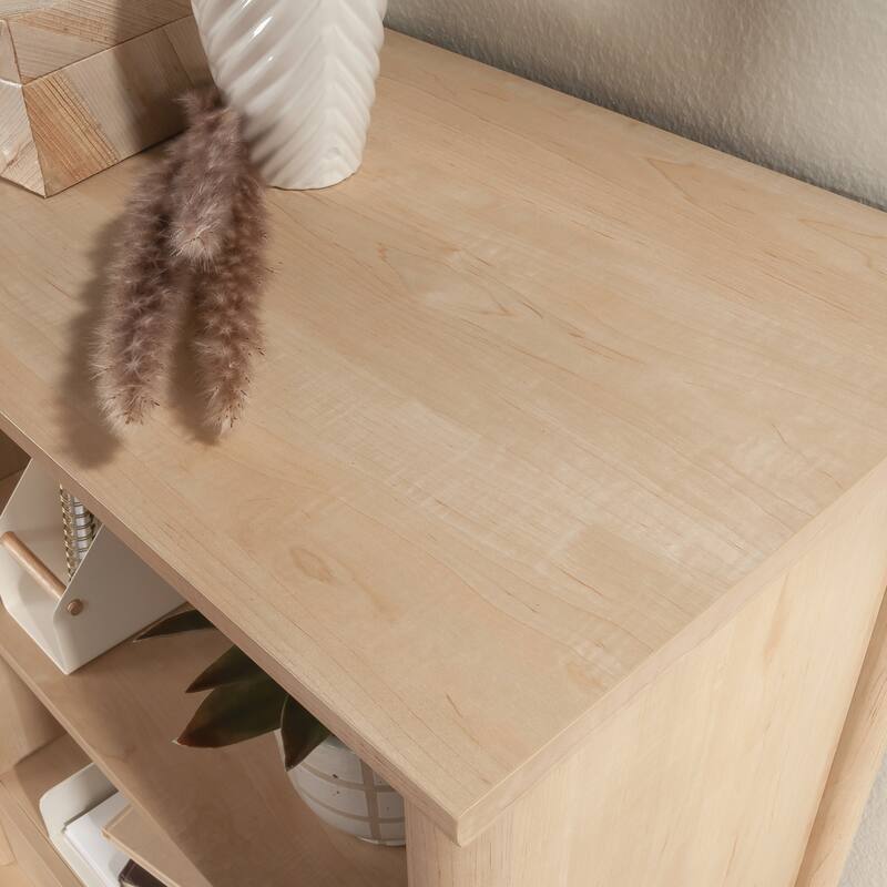 Wood Library Hutch with Rustic Design, Brown - 35.55" W x 15.75" D x 37.21" H