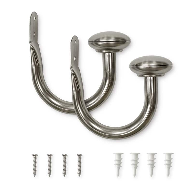 Lumi 3/4 in. Dia. Curtain Holdback (2-Pack / 4-Pack) - 2 PACK - Brushed Nickel
