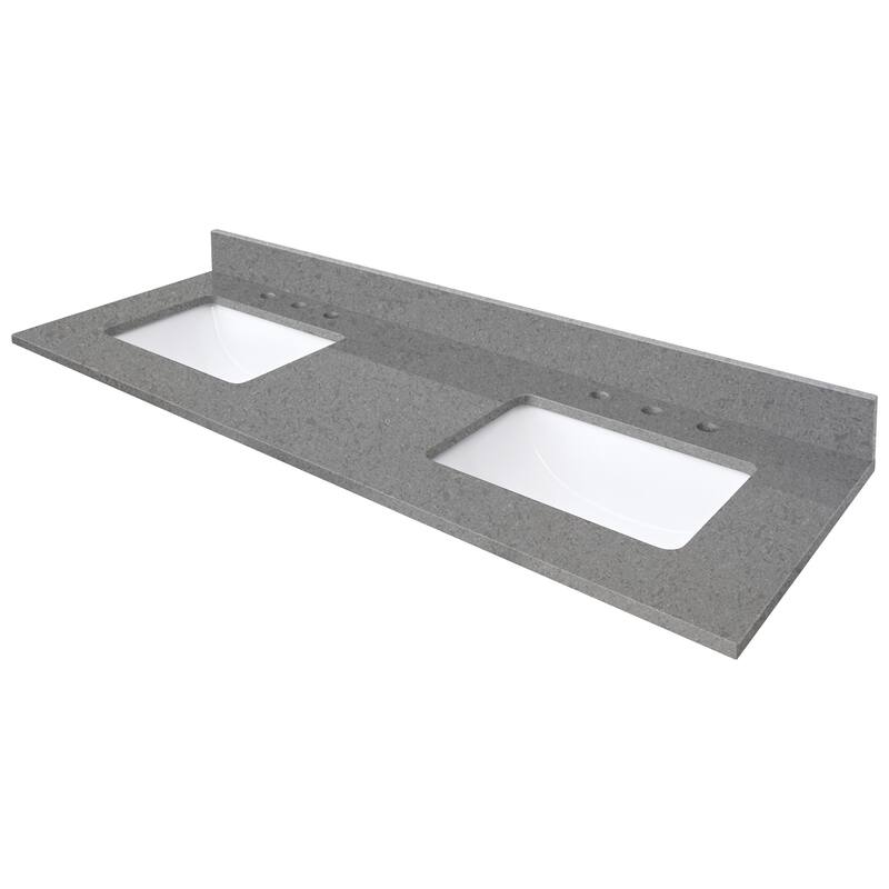 Avanity Quartz Vanity Top with Rectangular Undermount Sinks