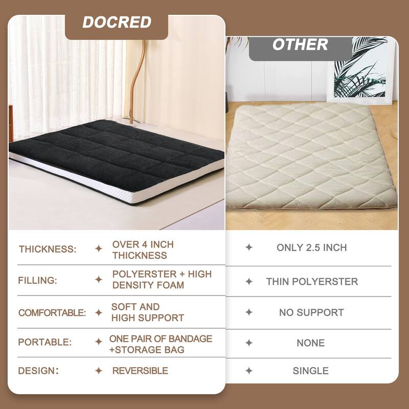 Floor Mattress, Futon Mattress, Thick Folding Sleeping Pad