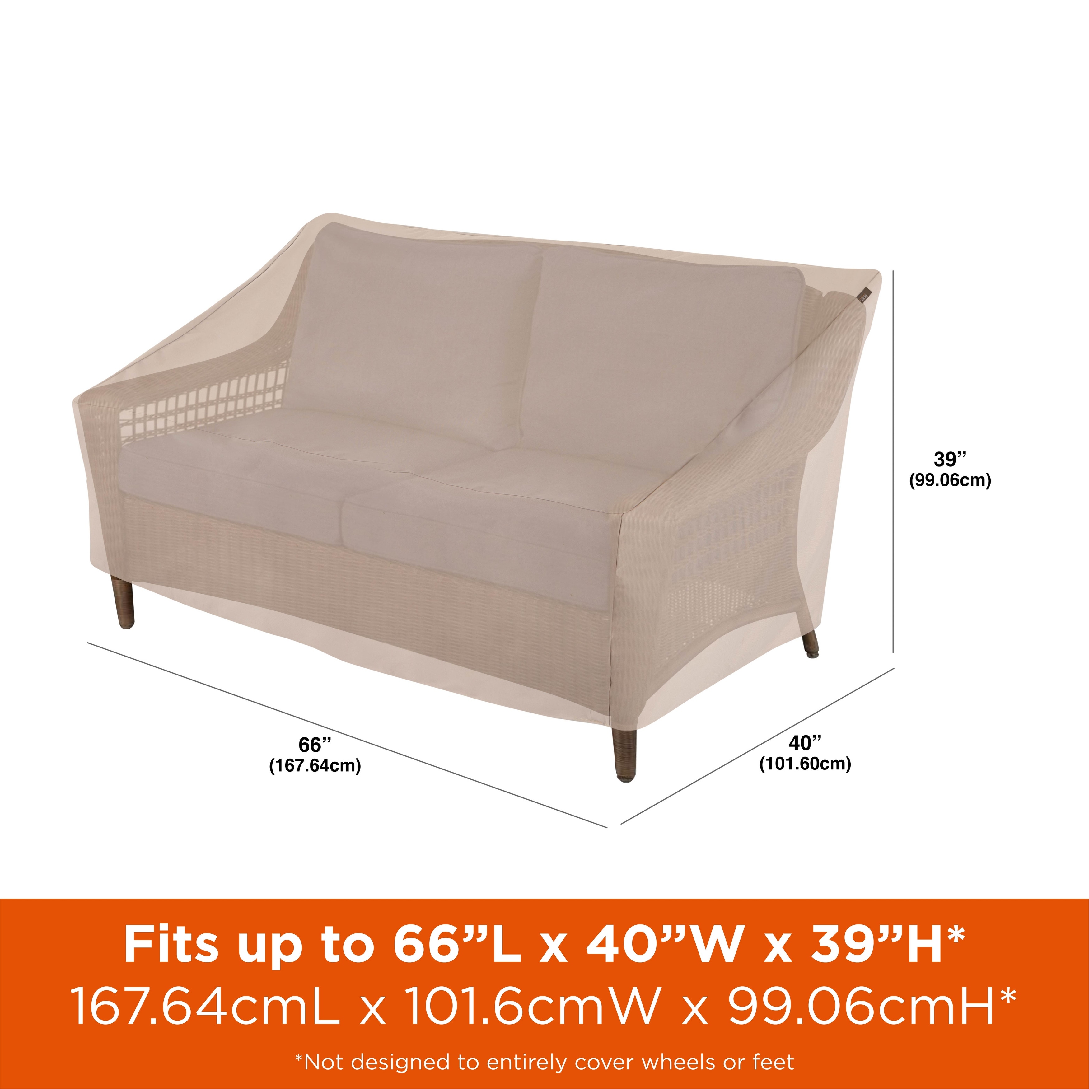 Modern Leisure Chalet Outdoor Patio Loveseat Cover 66 W X 40 D X 39 H Beige Overstock