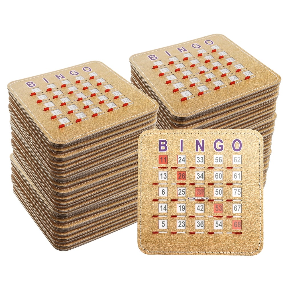 GSE™ Shutter Bingo Cards with Quick-Clear Slider. Reusable Fingertip Sliding Reset Bingo Cards