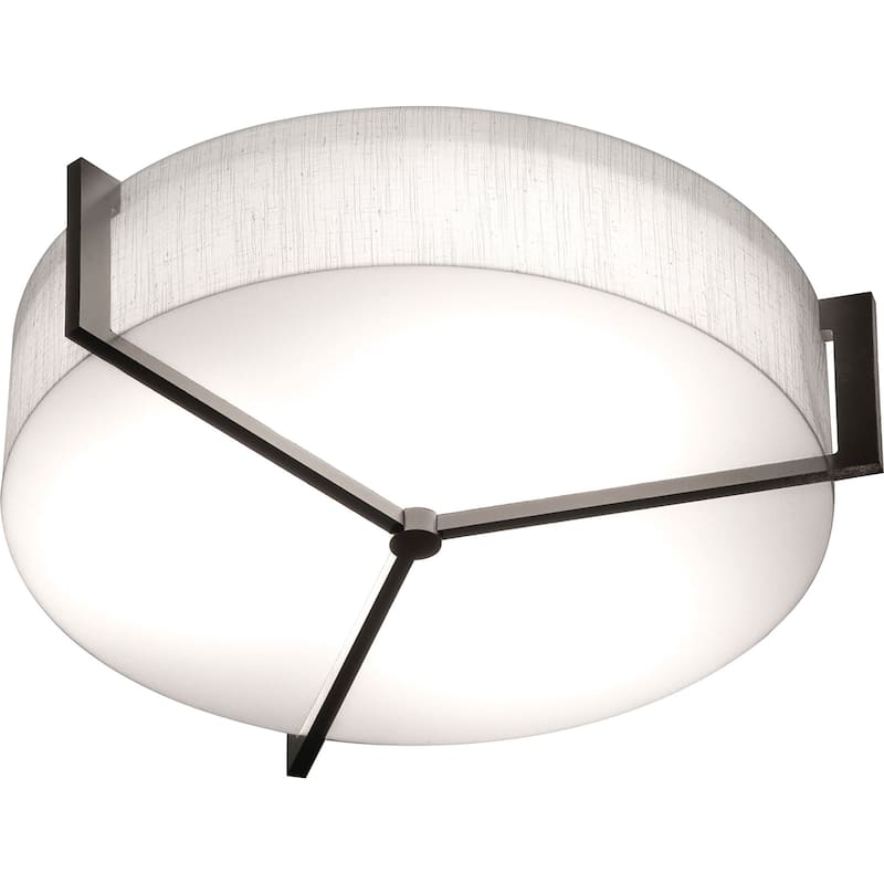 AFX APF1524LAJUD-LW Apex 17" Wide LED Flush Mount Drum Ceiling Fixture - Espresso