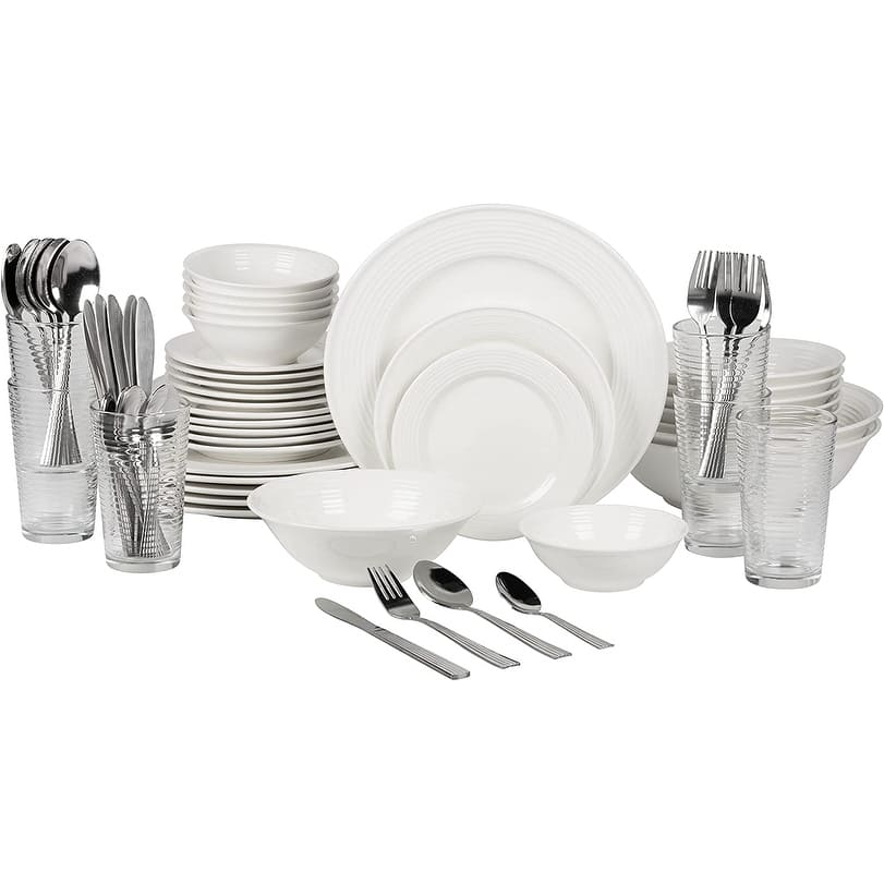Nova Round 62-Piece Dinnerware Set, Service for 6