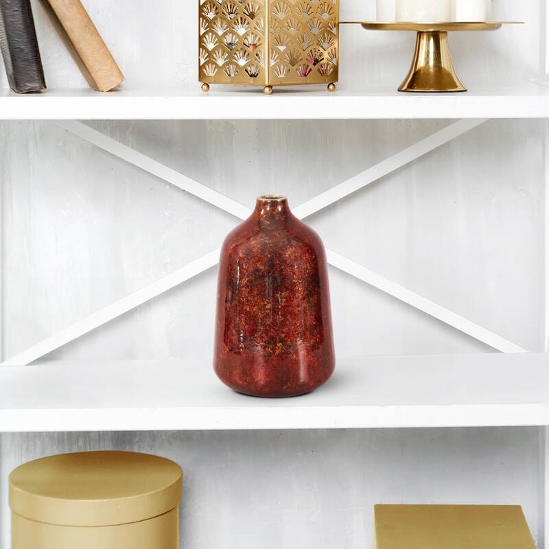 Sharma Crimson Gold Slanted Vase Large