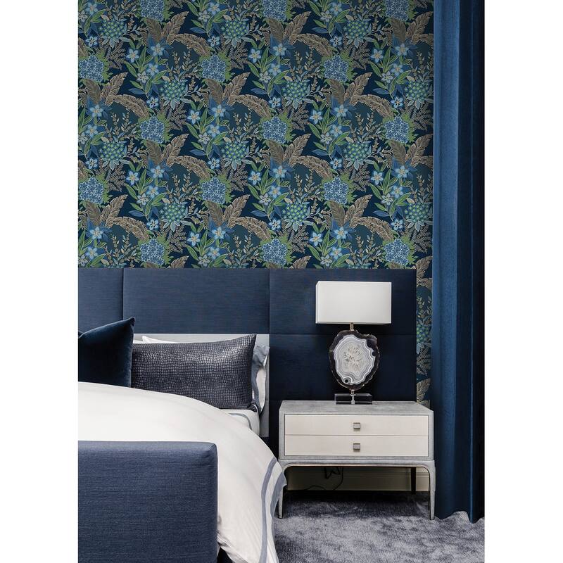 RuPaul RuJardin Azure Blue Peel and Stick Wallpaper