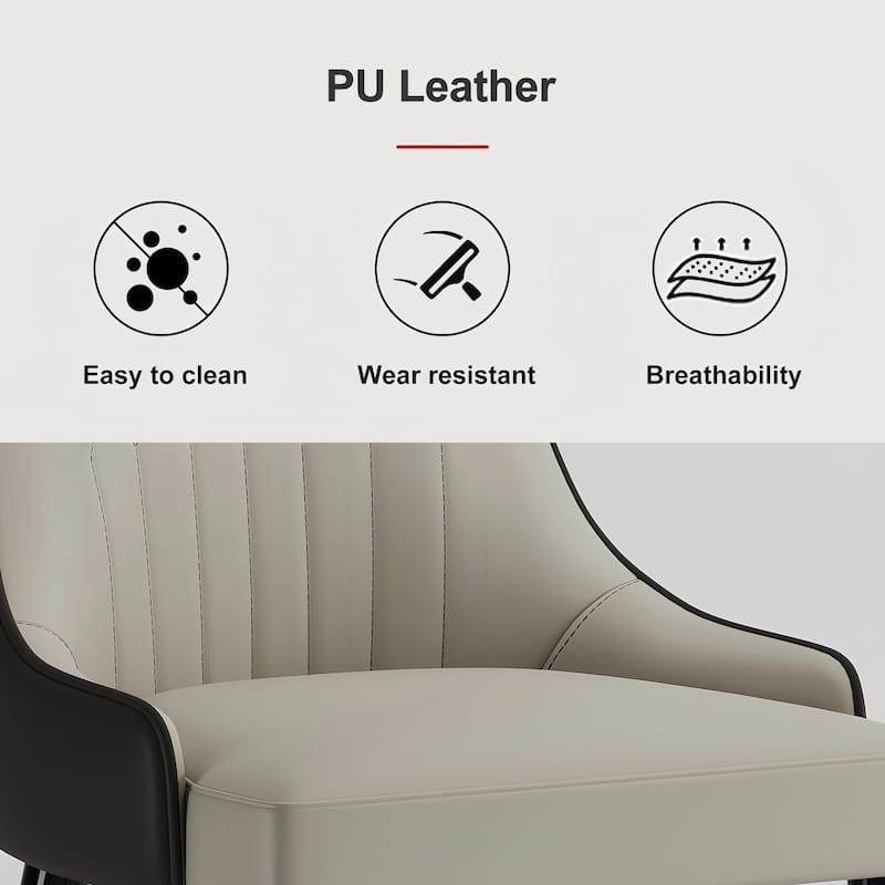 Dining Chair Modern Accent Chairs Faux Leather Side Chairs (Set of 4)