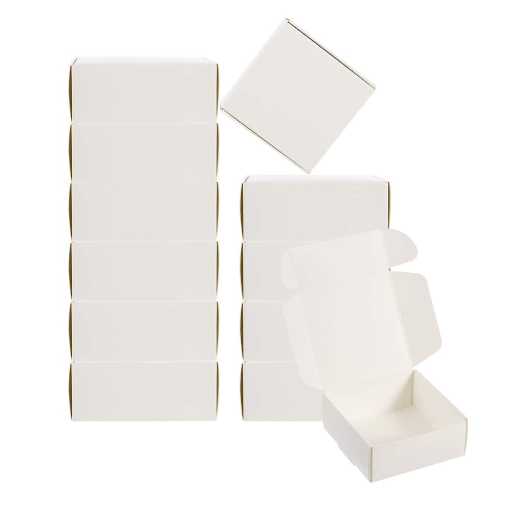 3"x3"x1.5" Paper Soap Box, 20 Pack Soap Boxes Square, White