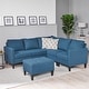 preview thumbnail 36 of 51, Zahra 6-piece Sofa Sectional with Ottoman by Christopher Knight Home Dark Blue