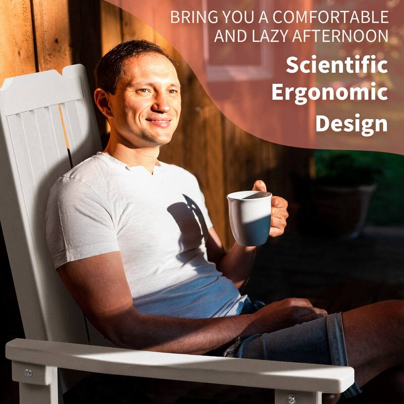 Vrakae 4 PCS Patio All Weather Resistant High Back Rocking Chair