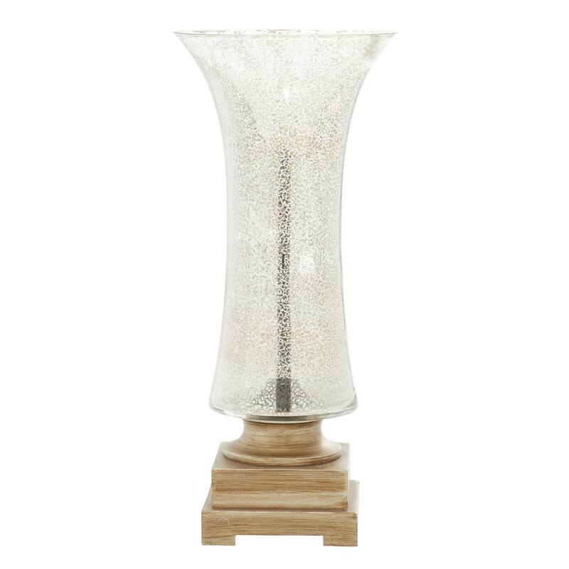 Glass Room Uplight with Gold Base - Set of 2 Silver - Roche River Decor
