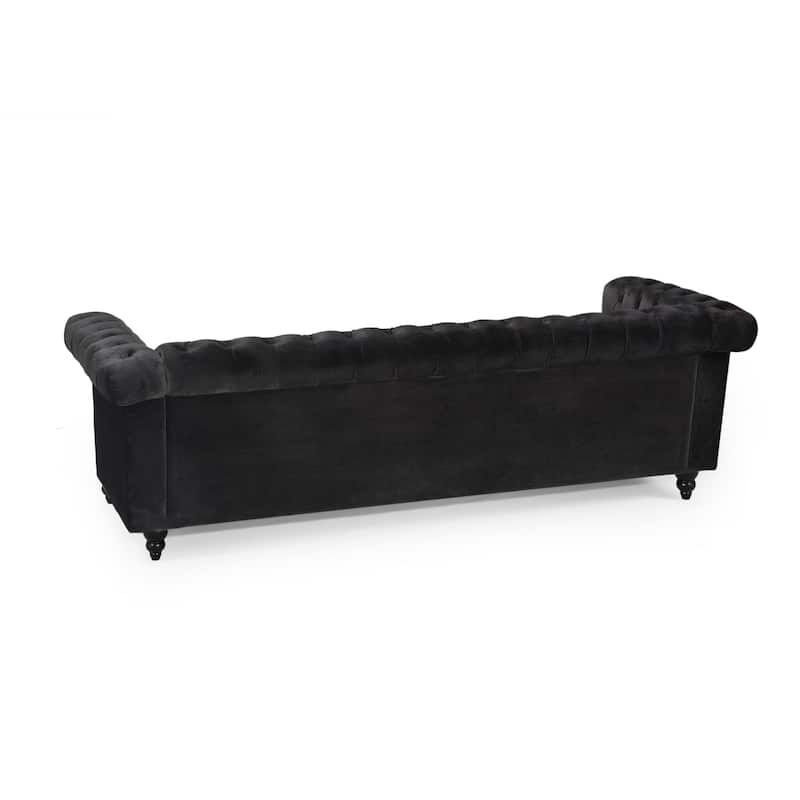 Velvet 3-Seater Sofa with Deep Tufting - Vintage Style for Living or Guest Rooms