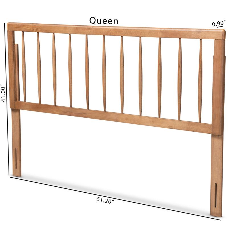 Modern Ash Walnut Wood King Size Headboard with Warm Brown Finish, Clean Contemporary Lines and Durable Build