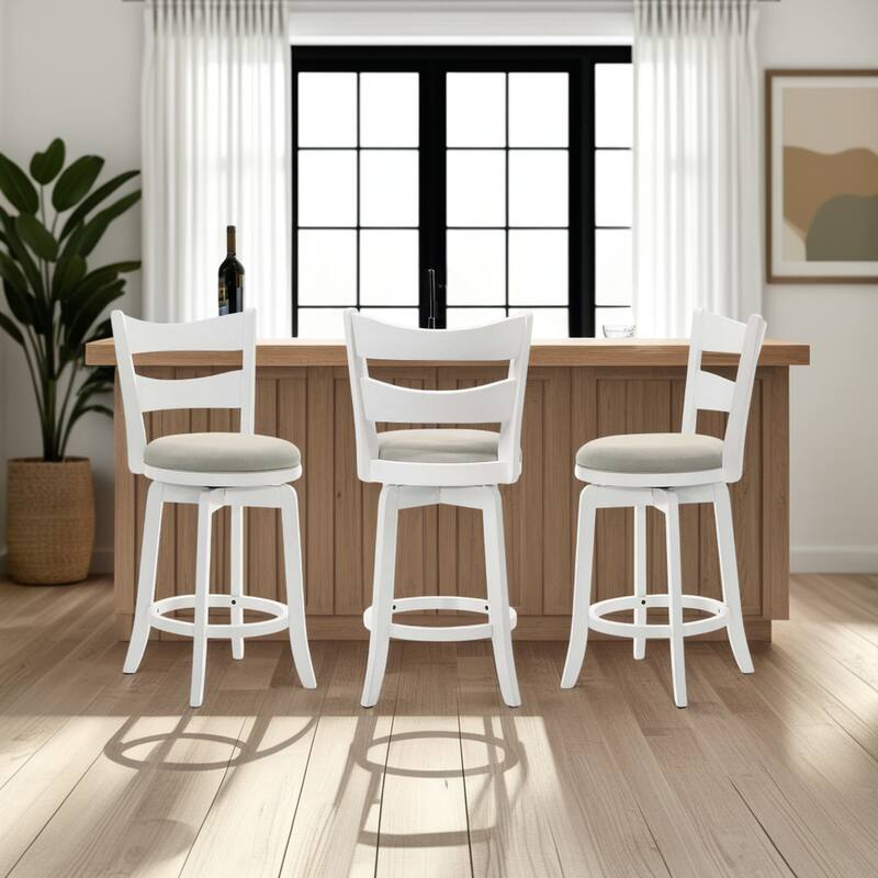 Blair Counter Height or Bar Height Rubberwood Barstool with Fabric Seat