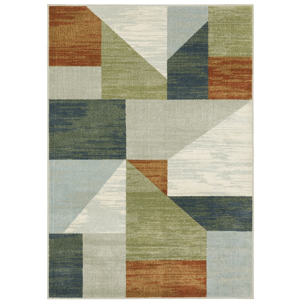 Style Haven Bassel Contemporary Geometric Grey/ Multi Indoor Area Rug