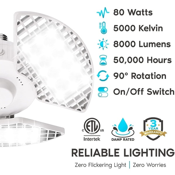 Hyper tough 8000 lumen garage light top