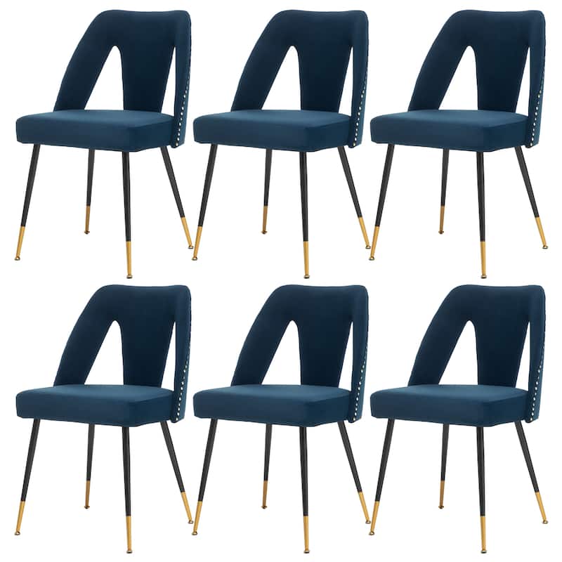 Modern Velvet Upholstered Dining Chairs Set of 6
