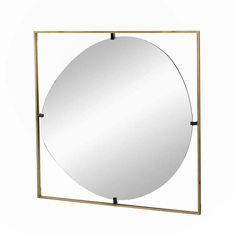 32x1x32" Poppy Mirror with Gold Metal Frame