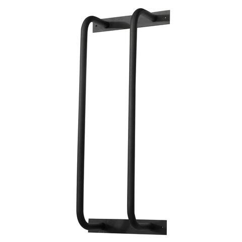 Black Metal Towel Rack for Bathroom, Laundry Room, and Bedroom - 24 Inches