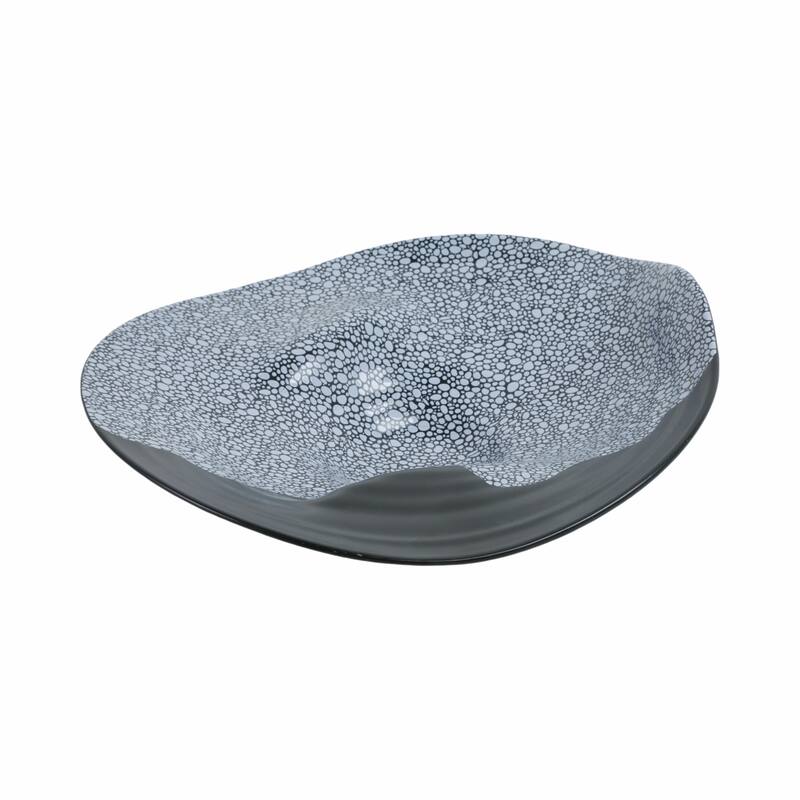 Decorative Ceramic Pebble Inspired Pattern Bowl - Black