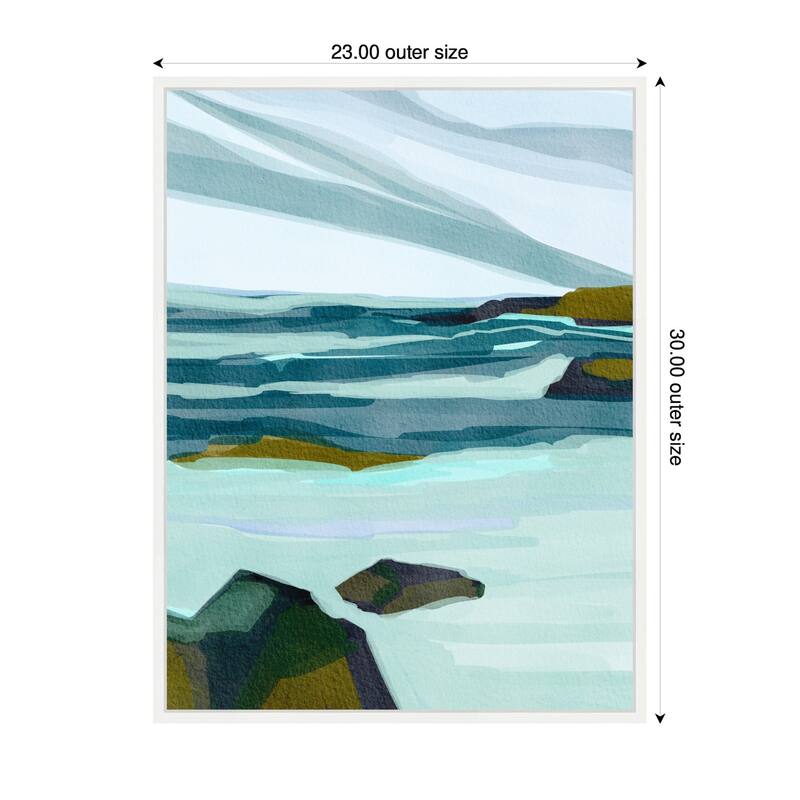 Kate and Laurel Sylvie Ocean Breeze Framed Canvas by Nikita Jariwala
