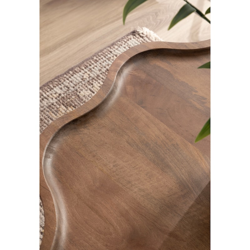 Kate and Laurel Alezar Scallop Wood Coffee Table - 30x30x18