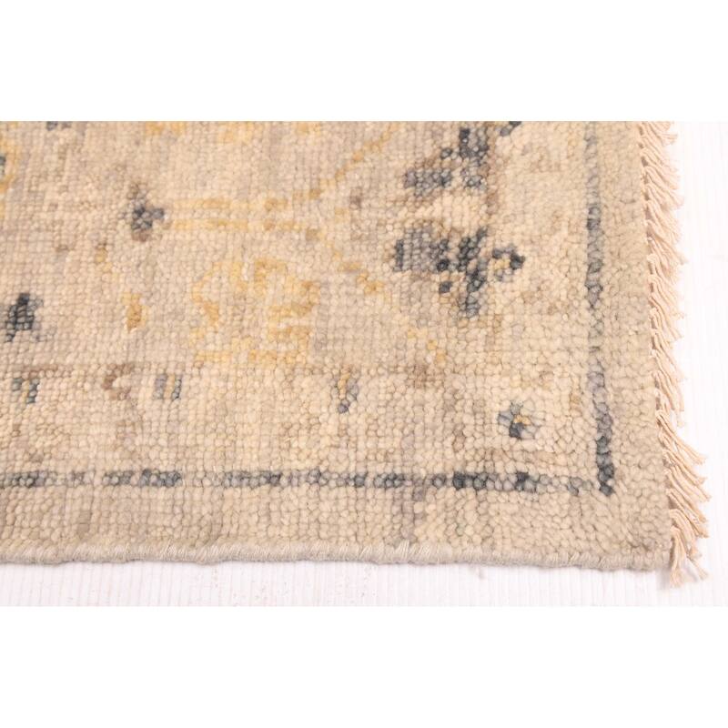 ECARPETGALLERY Hand-knotted Modern Oushak Light Grey Wool Rug - 7'10 x 9'7