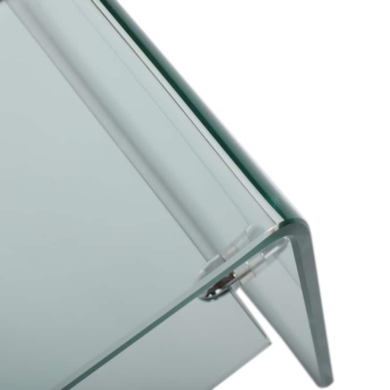 Clear 39.37" TV Stand with Open Back Design and Glass Shelf for TVs Up to 39"