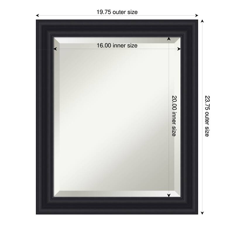 Dalat Beveled Framed Wall Mirror - 20 x 24 in - Dalat Black