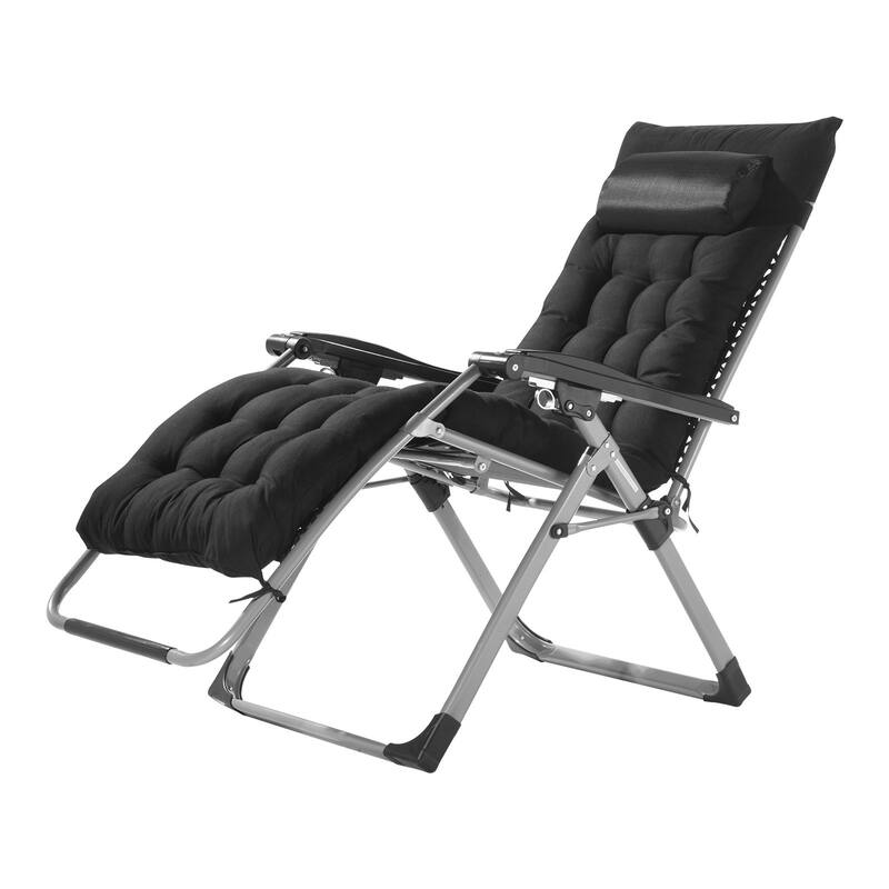 26 Inch Zero Gravity Recliner Lounge Chair with Triangle Frame and Removable Cushion Seat - 34.05 x 25.39 x 43.7 in