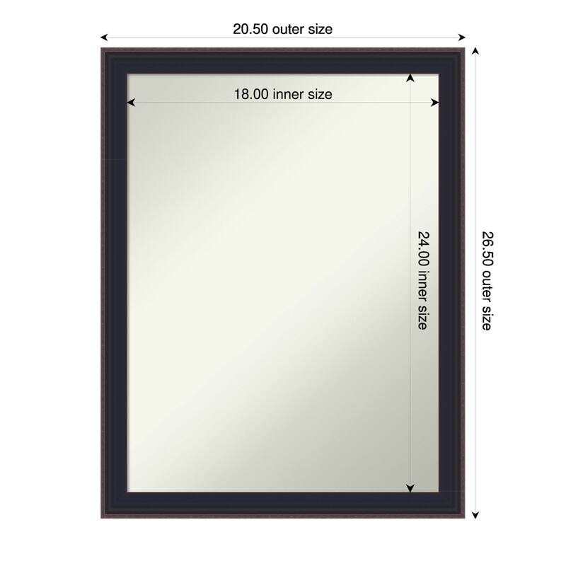 Havana Black Bronze Non-Beveled Framed Wall Mirror - Havana Black Bronze - 21 x 27 in