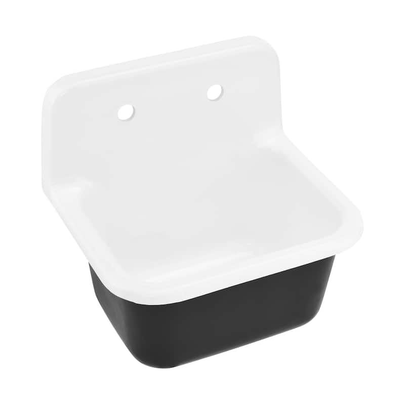 Vienne 22" Wall Hung Cast Iron Bathroom Sink - 18.2" x 30" 18.3"